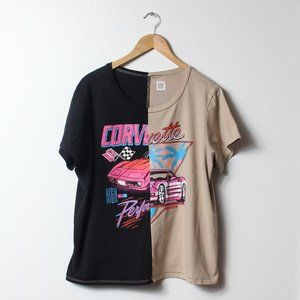 GM Shirt Womens 2X Black Tan Corvette Top
